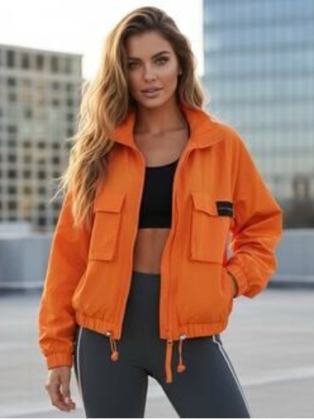 Naked Wardrobe Wind Breaker Jacket Bright Orange